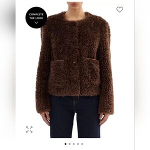 Lamarque Emilia Collarless Sherpa Jacket XS $360 Soldout In Xs